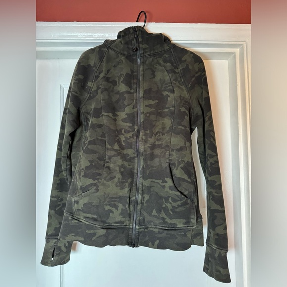 Lululemon Scuba Hoodie Light Cotton Fleece Incognito Camo Multi Gator Green 12 - Picture 8 of 16